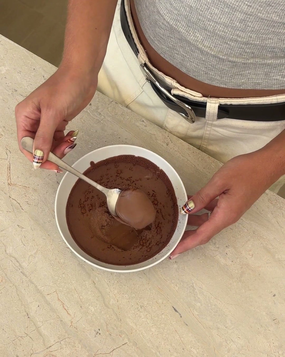 chocolate mousse made with naturally chocolate plant protein