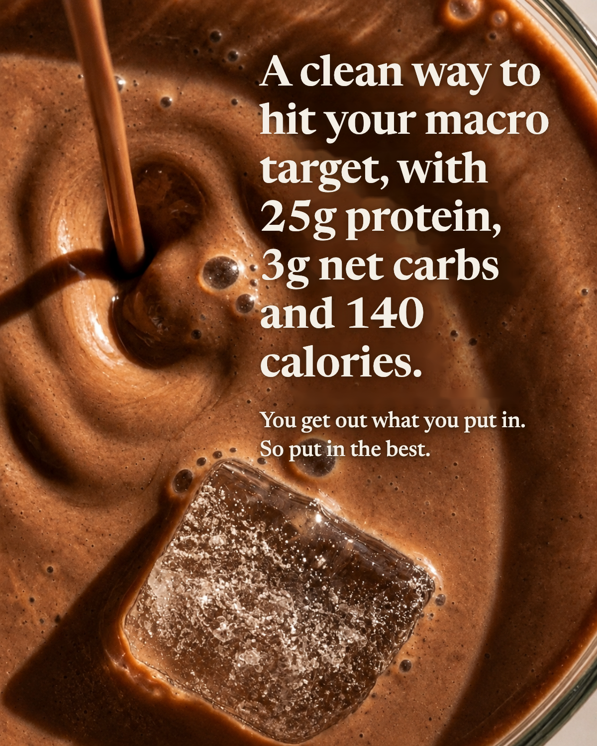 A clean way to hit your macro target, with 25g protein, 3g net carbs and 140 calories
